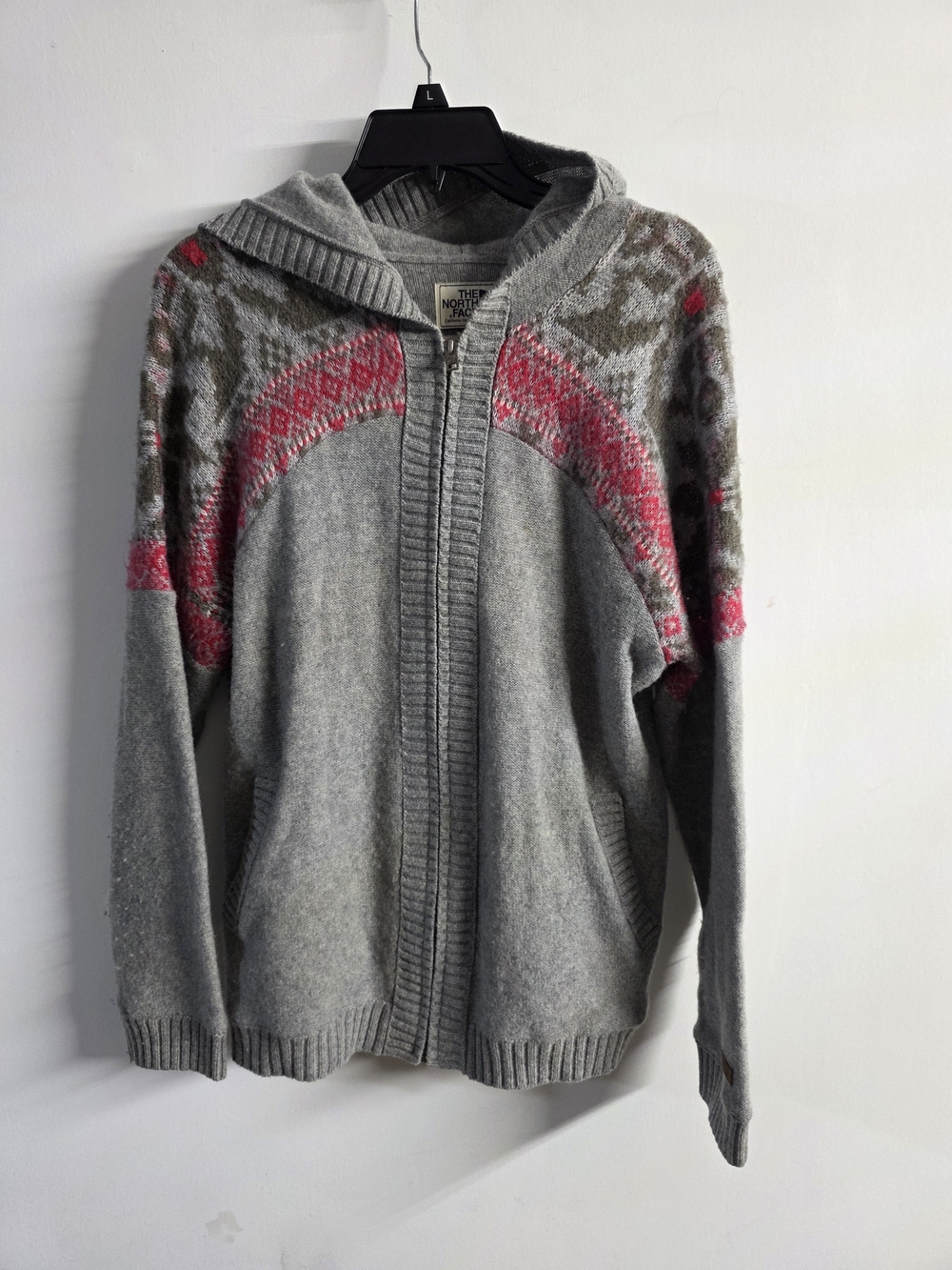 The North Face Fair Isle Hooded Cardigan Sweater Full Zip Up